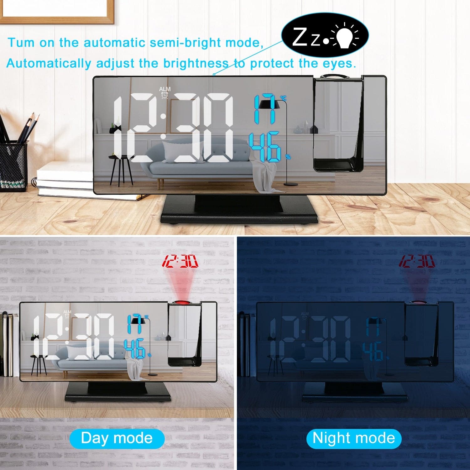 Desktop Digital Alarm Clock dylinoshop