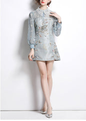 Women Runway Lace Patchwork Embroidery Bearing Dresses dylinoshop