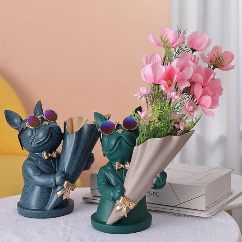 French Bulldog Flower Vase Feajoy