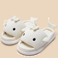 Whale Shaped Linen Slippers dylioshop