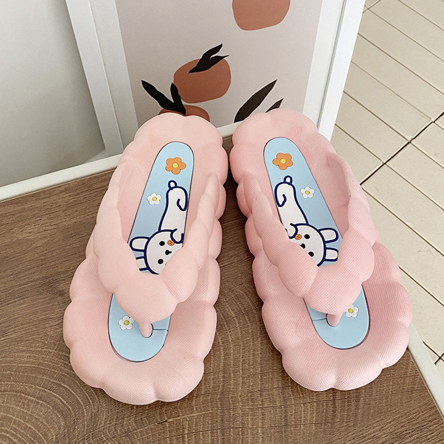 Cute Rabbit Pattern Flip Flops dylioshop