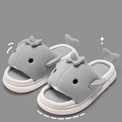 Whale Shaped Linen Slippers dylioshop