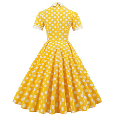 Women Retro Vintage Rockabilly Polka Dots A Line Swing Dresses dylinoshop