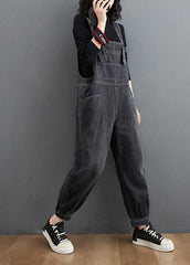 Simple Denim Black Casual Pants Unique Spring Jumpsuit Pants dylinoshop