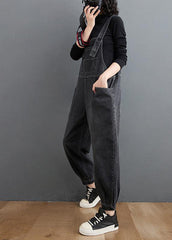 Simple Denim Black Casual Pants Unique Spring Jumpsuit Pants dylinoshop