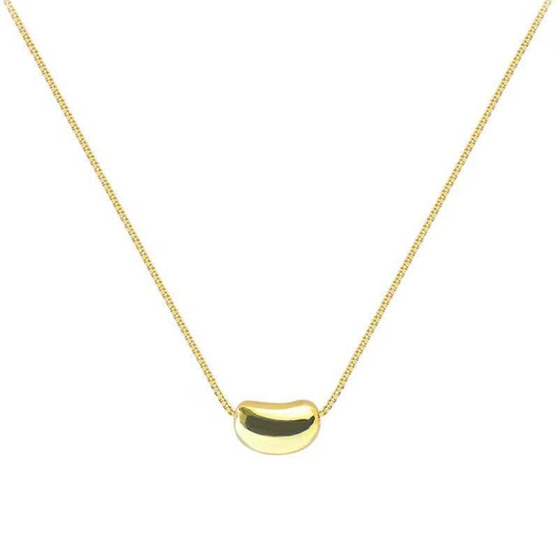 Simple Golden Pea Stainless steel Short Necklace Charm Jewelry NCJT15 Touchy Style