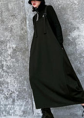 Simple Spaghetti Strap asymmetric spring Tunics Wardrobes black Dress AT-SDM201228