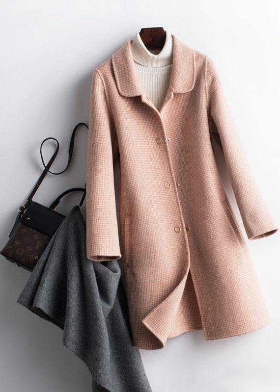 Simple lapel pockets Fashion trench coat rose plaid box jackets TCT200915