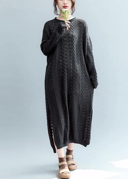 Simple o neck hollow out Sweater weather Design black Tejidos knitwear NSD201026