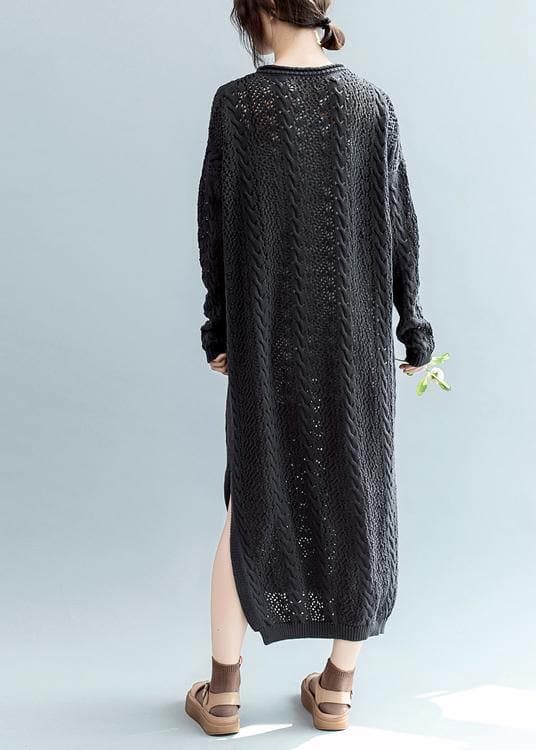 Simple o neck hollow out Sweater weather Design black Tejidos knitwear NSD201026