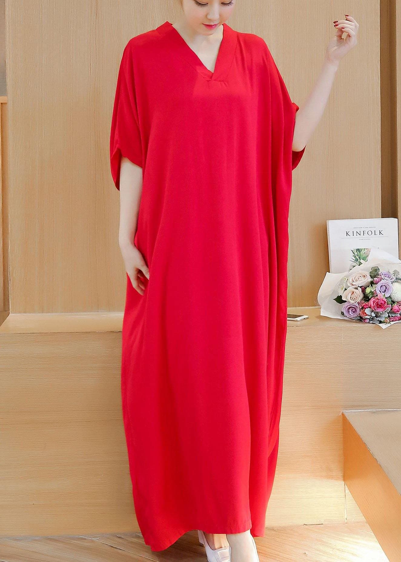 Simple v neck baggy cotton summer quilting dresses Runway rose Maxi Dress SDL200425