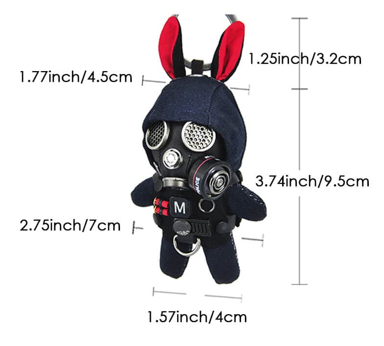 Military Uniform Rabbit Gas Mask Version Key Pendant Feajoy