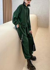 Slim suit female plus size fashion casual green shirt pants two-piece suit AT-FDL200909