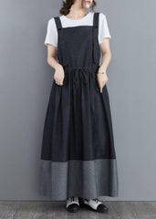 Splicing Denim Long back Dress SDL210527