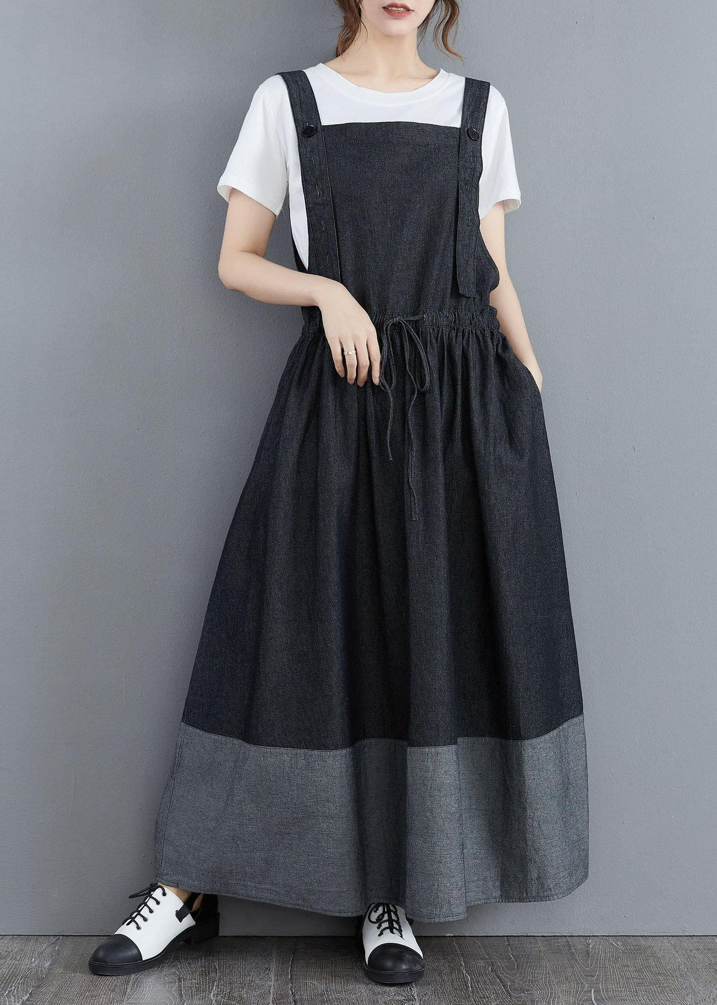 Splicing Denim Long back Dress SDL210527