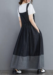 Splicing Denim Long back Dress SDL210527