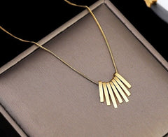 Stainless Steel Necklaces Charm Jewelry NCJSO49 Unique Geometric Stripe Touchy Style