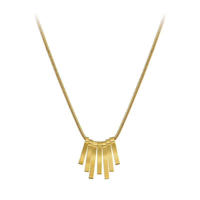 Stainless Steel Necklaces Charm Jewelry NCJSO49 Unique Geometric Stripe Touchy Style