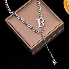 Stainless Steel Short Necklaces Charm Jewelry NCJSO52 Classic B Letter Touchy Style