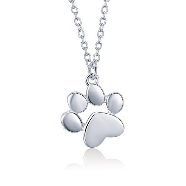 Sterling Silver Copper Jewelry Dog Cat Footprints Paw Necklaces Pendants Charm Jewelry Touchy Style