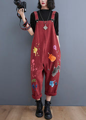 Streetwear Black painting Print Denim Jumpsuit Spring dylinoshop