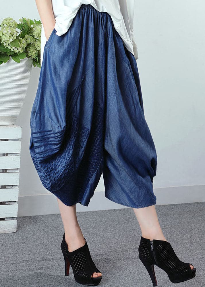 Style Blue Embroideried Pockets denim Pants Spring WF-LPTS220107