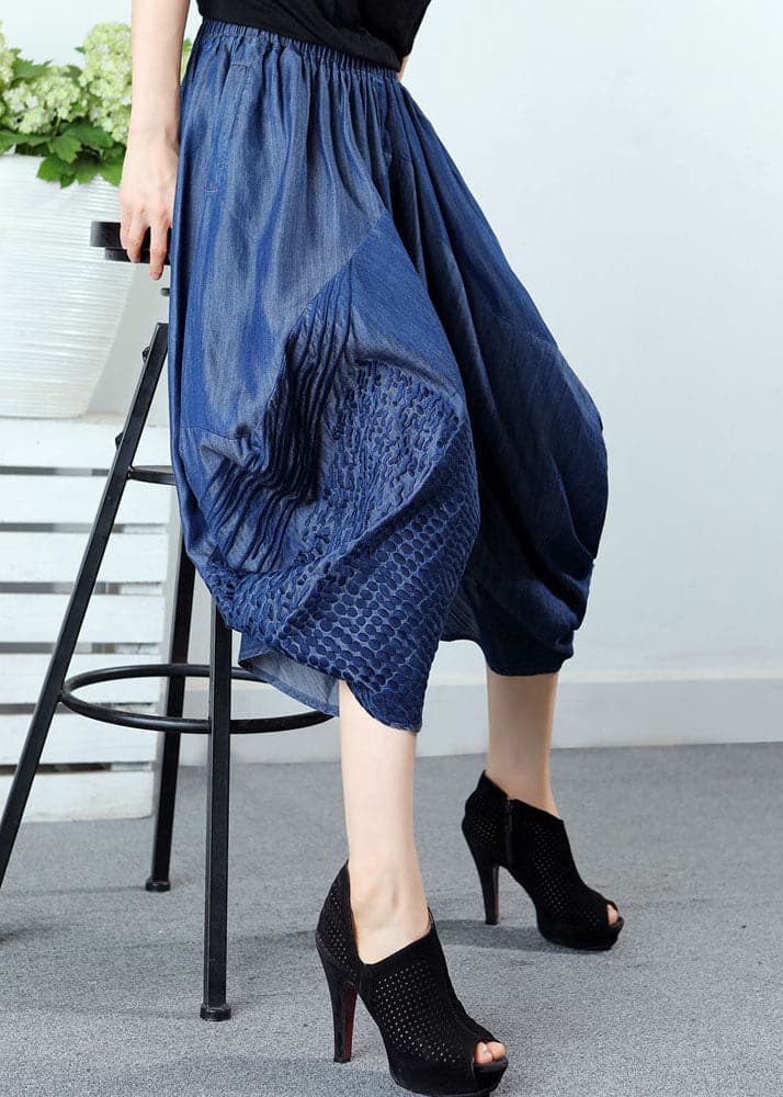 Style Blue Embroideried Pockets denim Pants Spring WF-LPTS220107