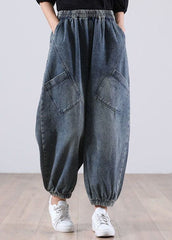 Style Blue Pockets denim Pants Winter WG-LPTS211119