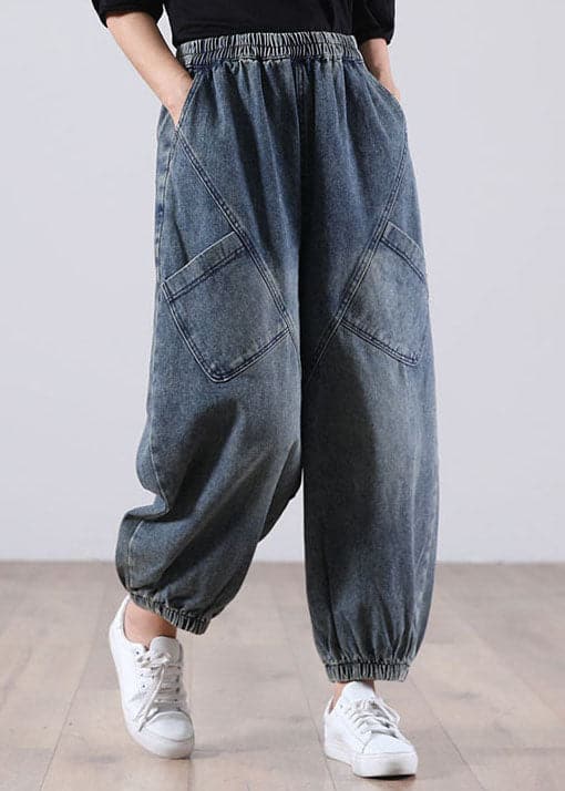 Style Blue Pockets denim Pants Winter WG-LPTS211119