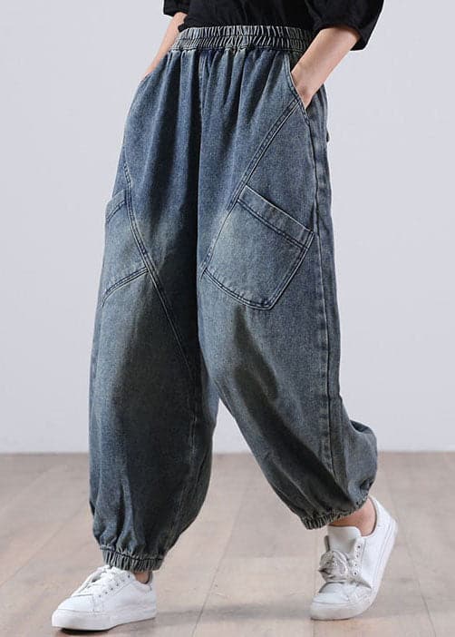 Style Blue Pockets denim Pants Winter WG-LPTS211119