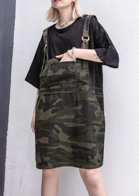 Style Camouflage Cotton clothes false two pieces Plus Size summer Dresses AT-SDM190717