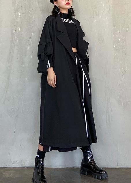 Style Notched pockets fine Long coat sblack oversized women coats AT-TCT200909