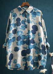 Style PeterPan Collar Button Print Fall Shirt Long sleeve GK-LTP210910