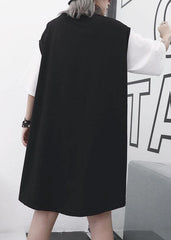 Style Black Cotton Quilting Dresses O Neck Shift Summer Dress AT-SDM190717