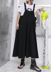 Style high waist cotton quilting dresses Outfits black strap loose Dress summer AT-SDL190717