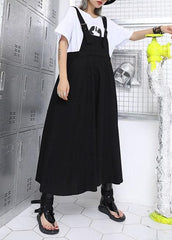 Style high waist cotton quilting dresses Outfits black strap loose Dress summer AT-SDL190717