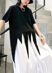 Style o neck asymmetric summer tunics for women Work Outfits black top AT-SDL201228