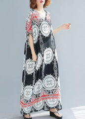 Style v neck pockets cotton summer outfit Neckline floral Maxi Dress SDL200425