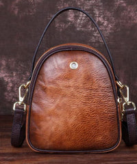 Stylish Brown Print Paitings Calf Leather Backpack Bag ZPBAG-BGS220209