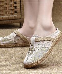 Stylish Light Purple Cotton Fabric Embroideried Splicing Slide Sandals BX-LT220407