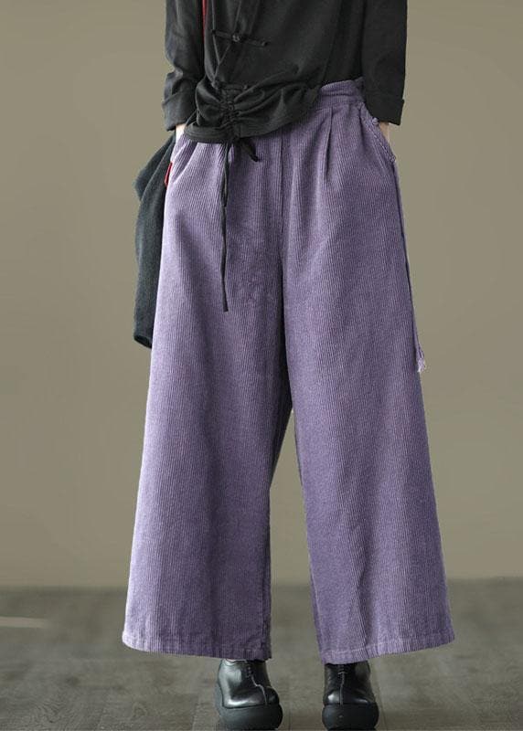 Stylish Purple High Waist Wide Leg Casual Pants GK-LPTS210715