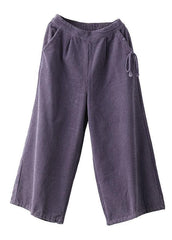 Stylish Purple High Waist Wide Leg Casual Pants GK-LPTS210715