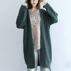 Stylish green oversized knit cardigans plus size sweater coats NCT171028