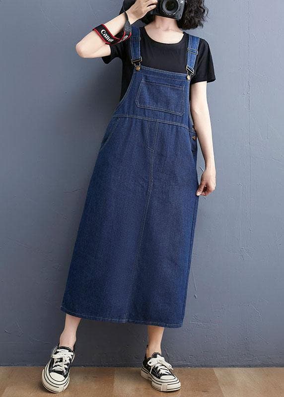 Summer Denim Large Pocket Strap Skirt YLHC-SDL210524