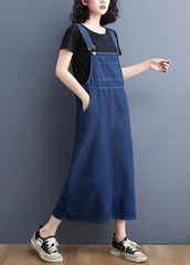 Summer Denim Large Pocket Strap Skirt YLHC-SDL210524