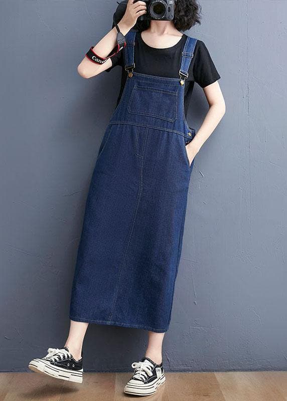 Summer Denim Large Pocket Strap Skirt YLHC-SDL210524