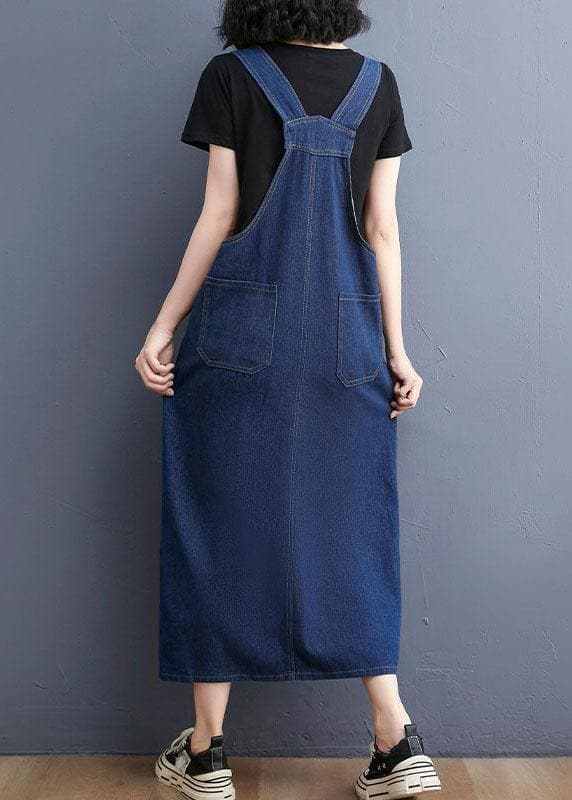 Summer Denim Large Pocket Strap Skirt YLHC-SDL210524