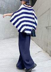 Summer casual fashion age reduction large size striped bat sleeve T-shirt + wide leg pants two-piece suit AT-STP200617