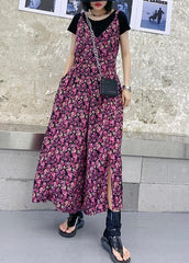 Suspender jumpsuit female summer high waist printed chiffon long casual jumpsuit AT-JPTS200623