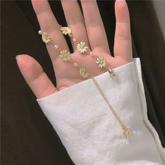 Sweet White Flowers Bracelets Necklaces Rings Earrings Charm Jewelry Set XOS0440 Touchy Style